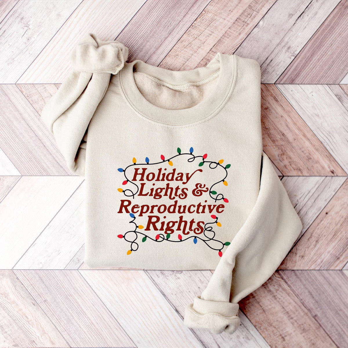 Christmas Lights & Reproductive Rights Sweatshirt,  Feminist Christmas Shirt, Merry Christmas Matching T-shirt, Abortion Rights Xmas T-shirt