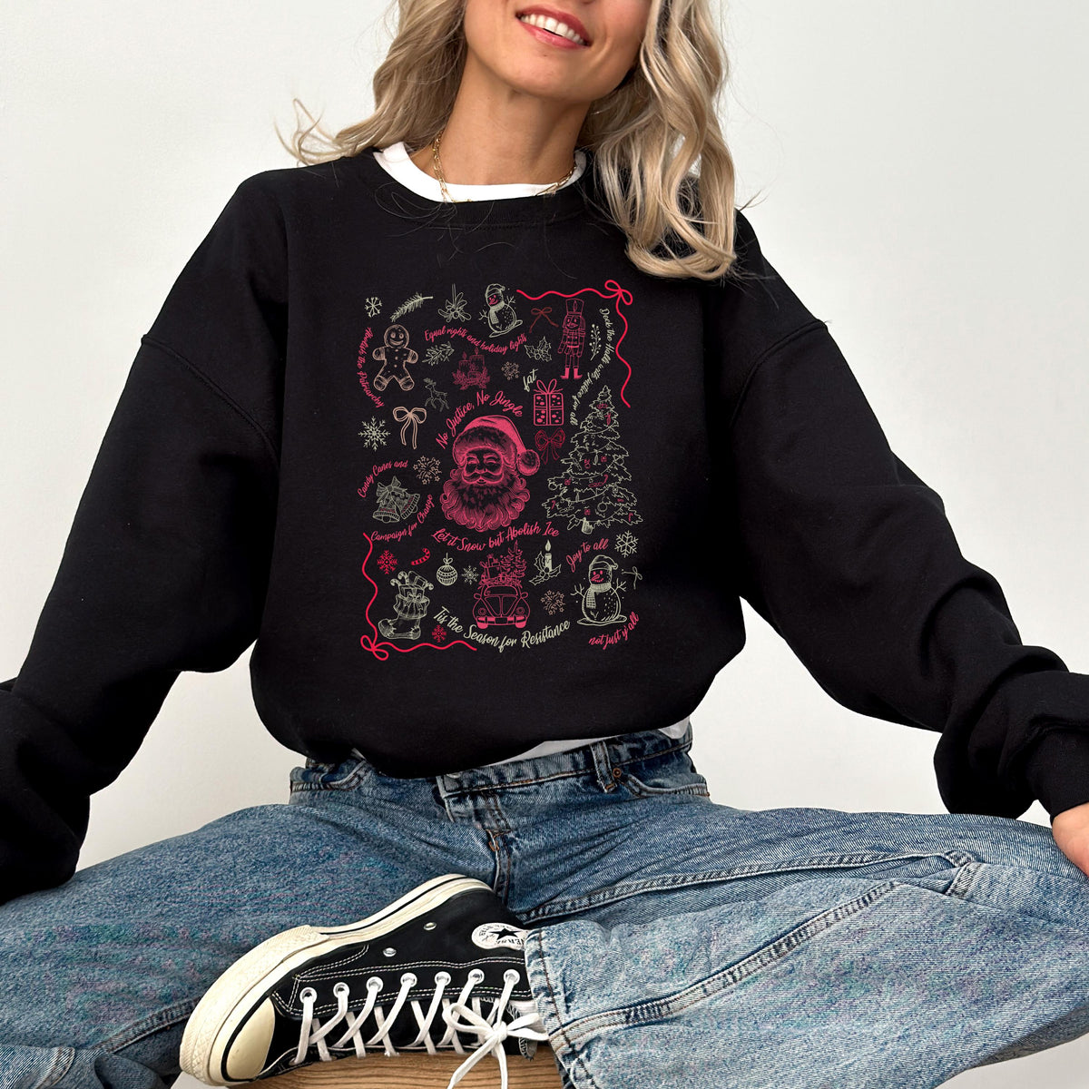 Subtle Anti Trump Christmas Sweatshirt, Anti Trump Shirt, Anti Maga Shirt, Hidden Message Anti Trump Political Tee, Subtle FDT Christmas Tee
