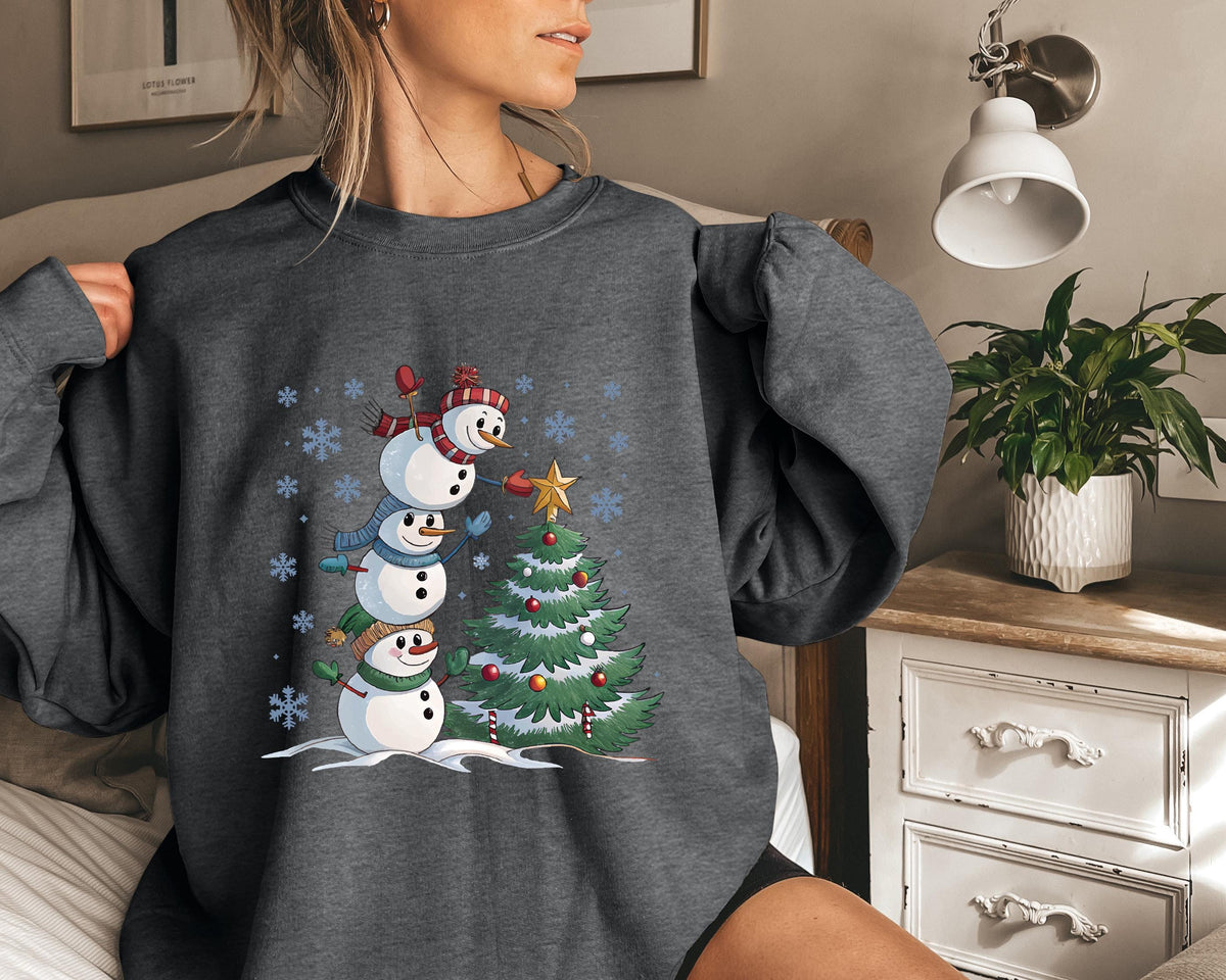 Christmas Snowman Sweatshirt, Christmas Tree Sweatshirt, Funny Snowman Shirt, Christmas Gift, Christmas Party T-Shirt, Snowman Lover T-shirt