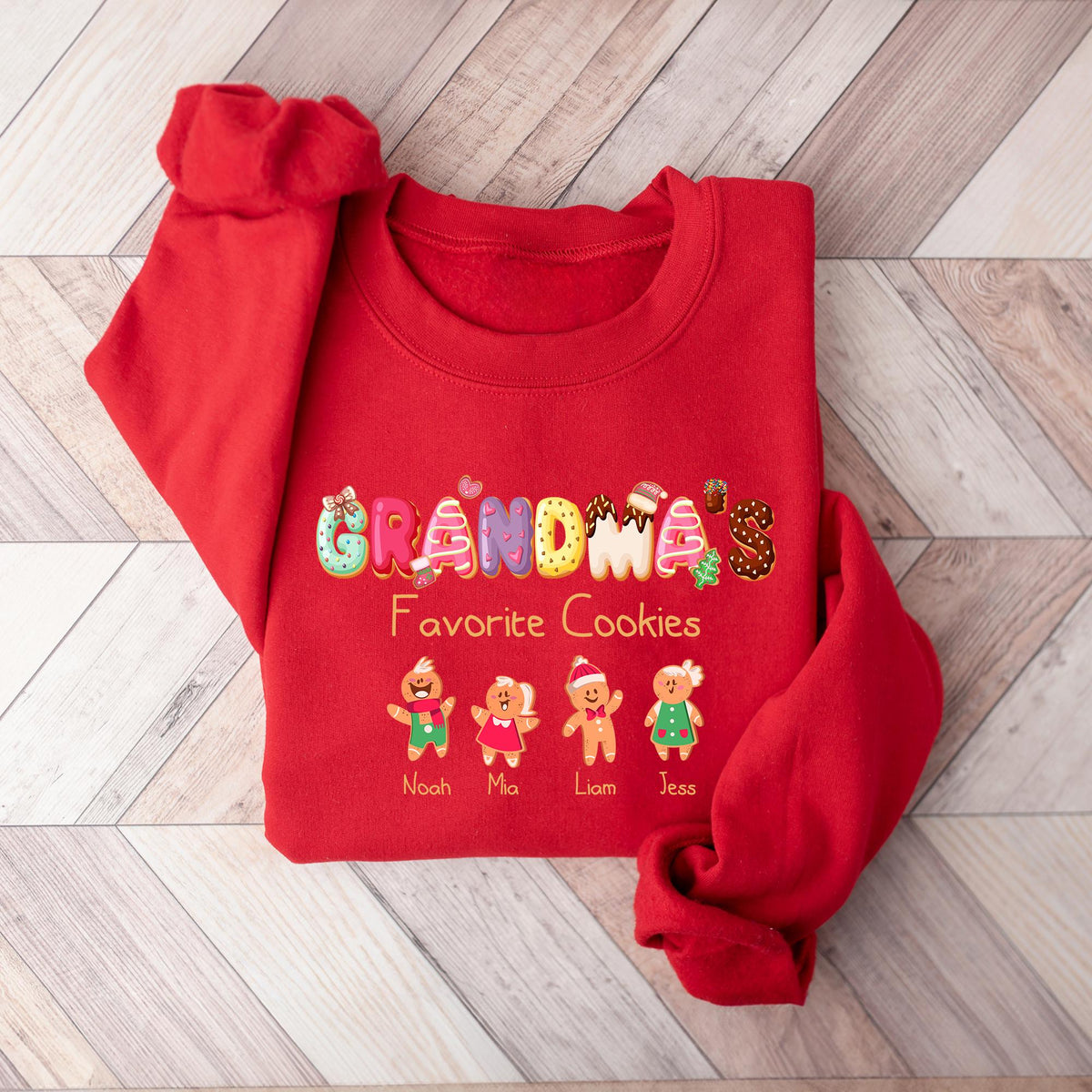 Personalized Grandma Christmas Sweatshirt, Custom Grandma Sweatshirt, Grandma Christmas Gift, Customized Shirt for Nana, Gift for Mom Tshirt