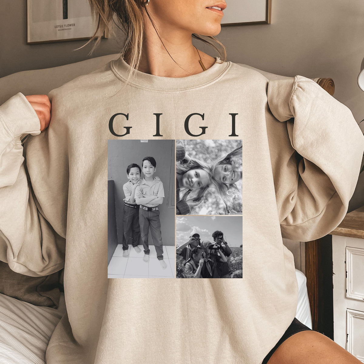 Custom Gigi Sweatshirt, Kids Photo Collage Sweater, Personalized Gigi Sweatshirt, Custom Grandma Gift Sweatshirt, Christmas Gift For Grandma
