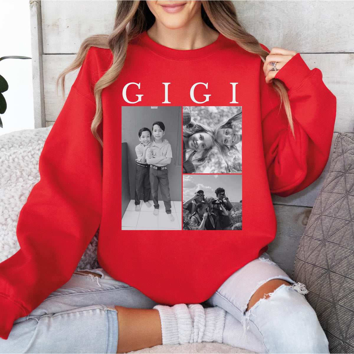 Custom Gigi Sweatshirt, Kids Photo Collage Sweater, Personalized Gigi Sweatshirt, Custom Grandma Gift Sweatshirt, Christmas Gift For Grandma