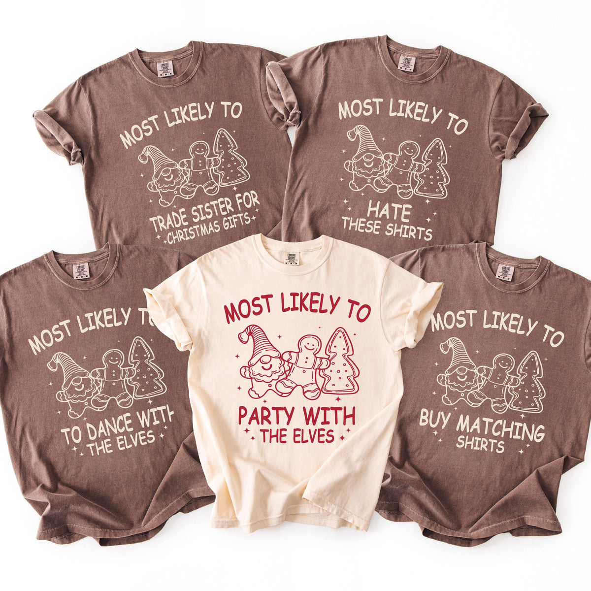 Christmas Cookies Custom Most Likely To Christmas Shirts, Most Likely To Quotes Group Shirt, Comfort Colors® Matching Family Christmas Shirt