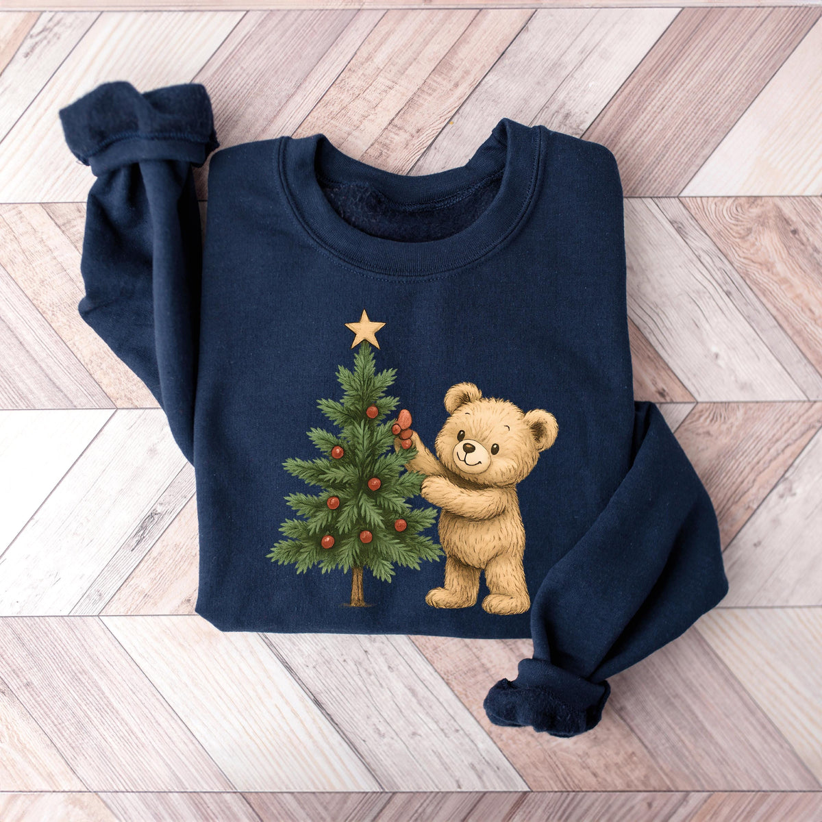 Christmas Tree and Bear Sweatshirt, Bear Christmas Sweatshirt, Merry Christmas, Cute Christmas Sweatshirt, Holiday Sweater, Christmas Tshirt