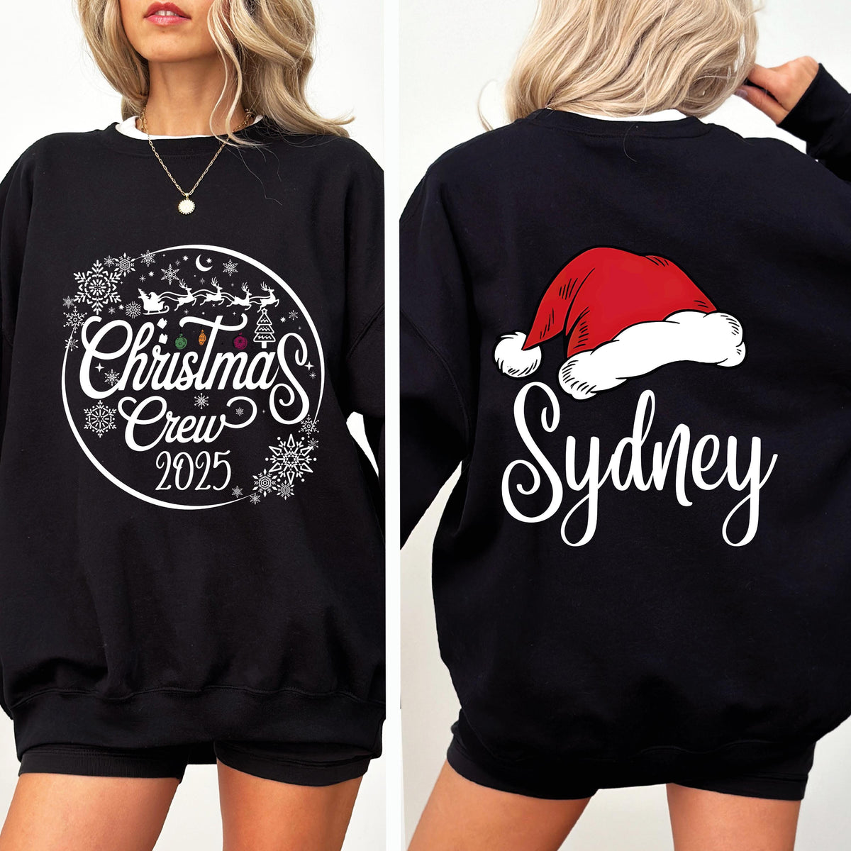 Christmas Crew Sweatshirts, Personalized Matching Family Shirt, Xmas T-shirt Top, Matching Family T-shirt, Christmas Gifts, Family Christmas