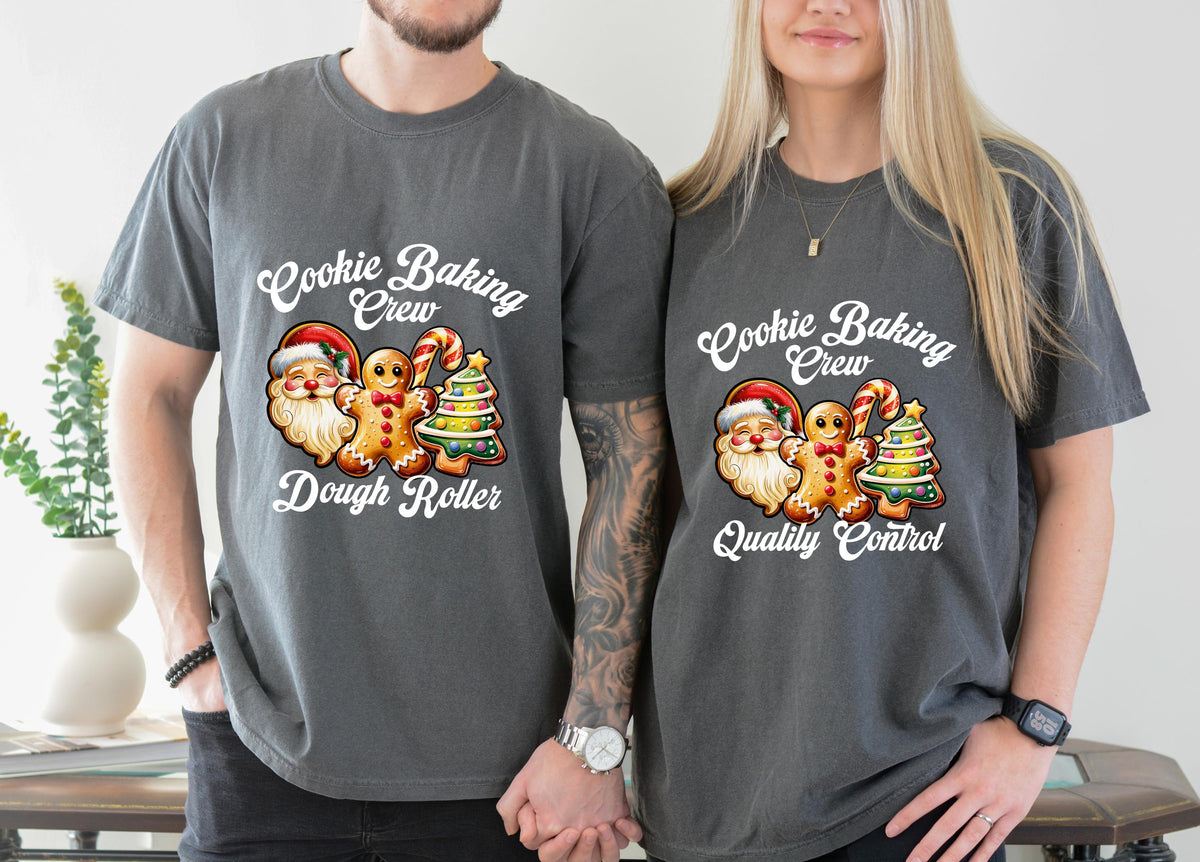 Christmas Cookie Baking Crew Shirts for Family, Santa Gingerbread Cookie Crew Outfits, Matching Holiday Baking T-Shirts, Christmas T-shirts