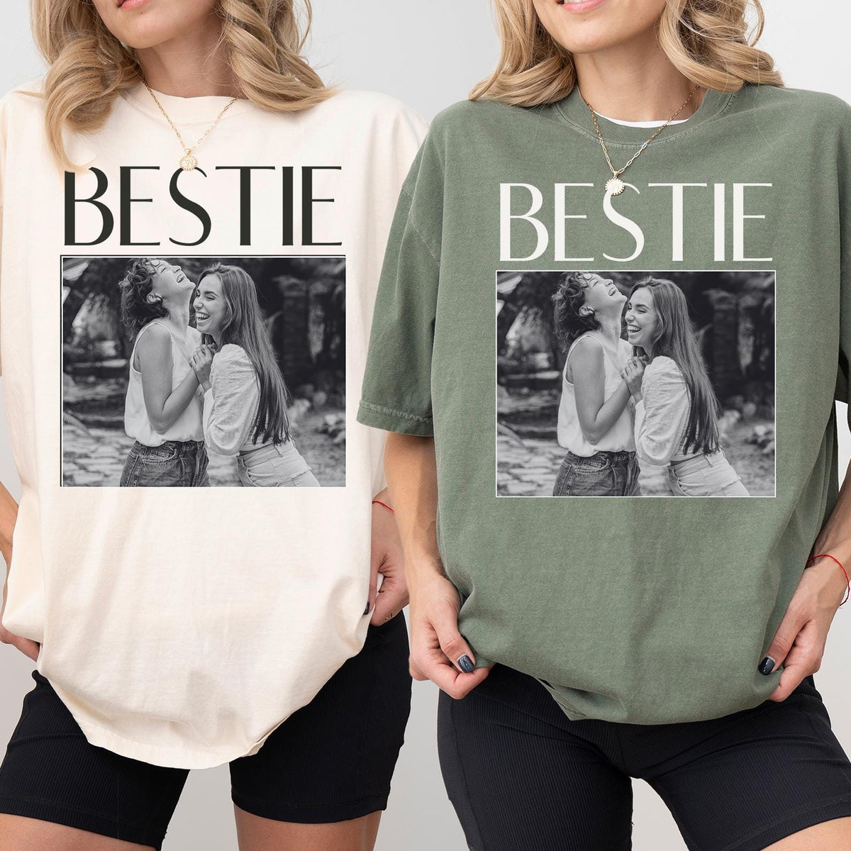 Custom Photo Bestie T-shirt
