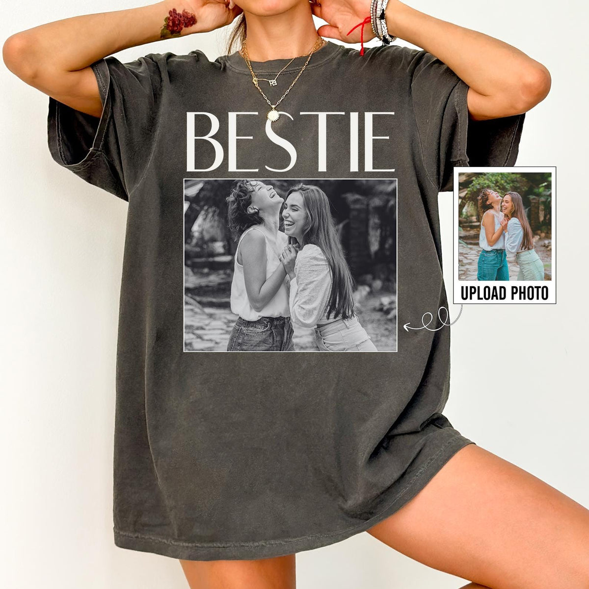 Custom Photo Bestie T-shirt
