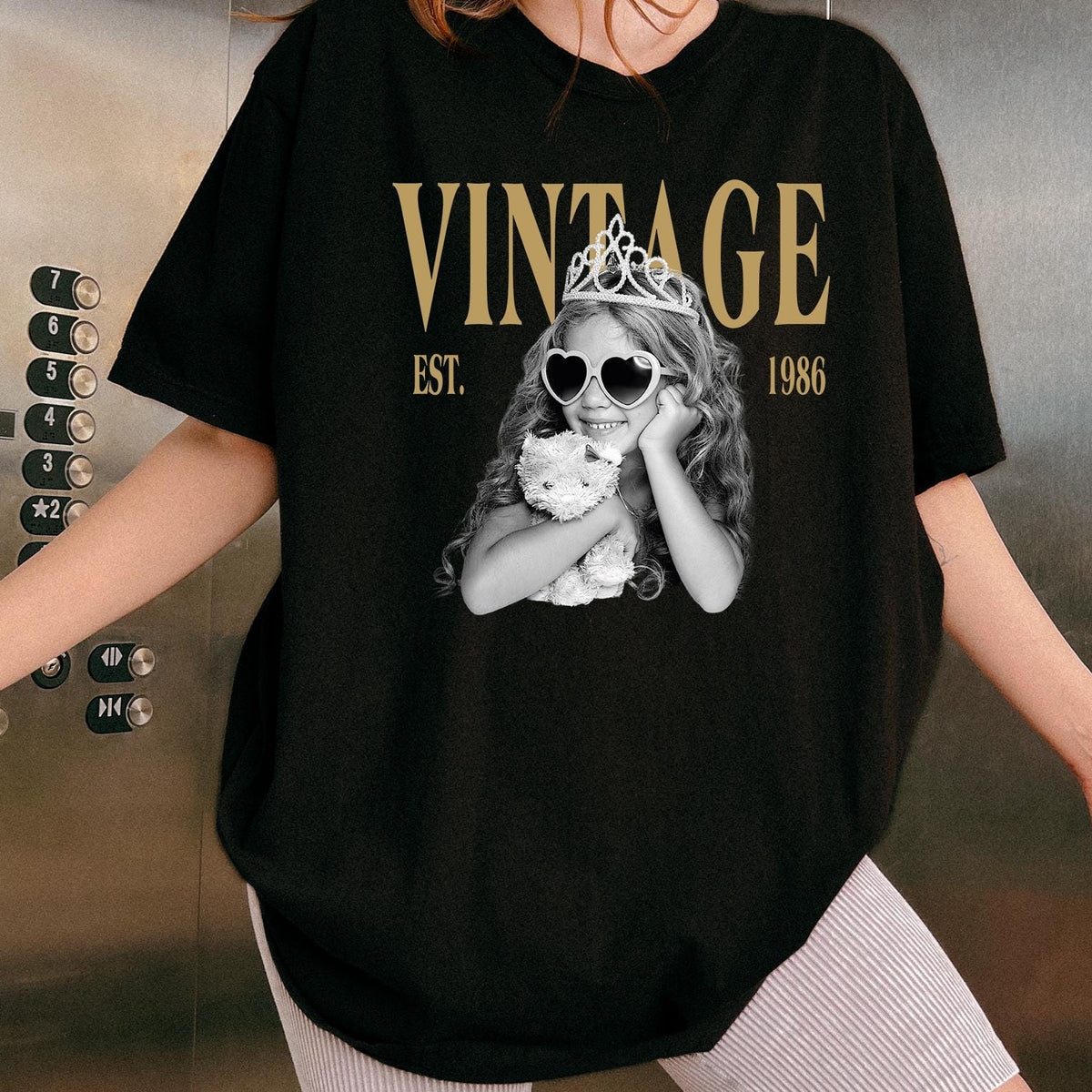 Personalised Vintage Photo And Year Shirt