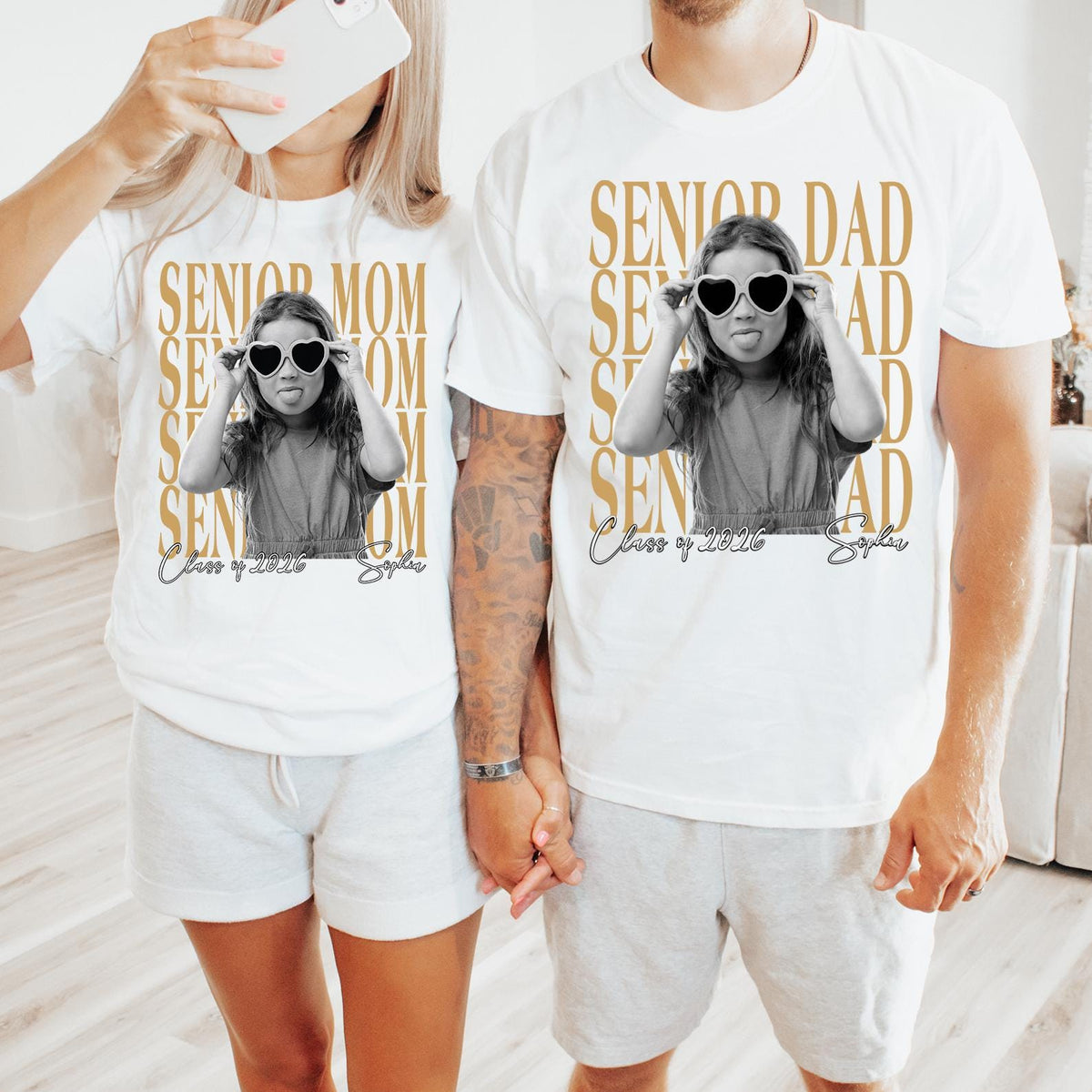 Personalised Vintage Photo Senior Dad Senior Mom Shirt 2026