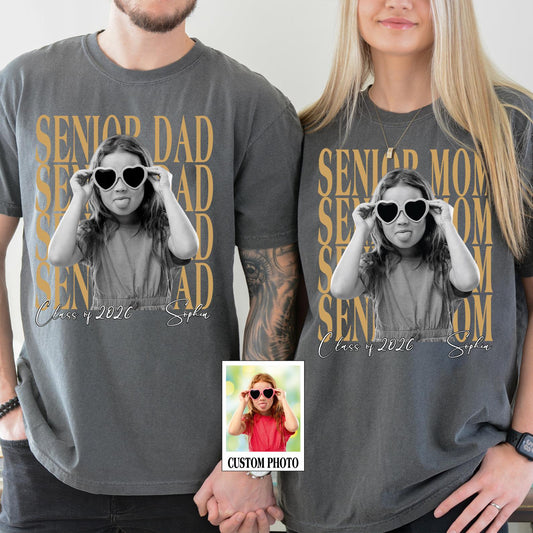 Personalised Vintage Photo Senior Dad Senior Mom Shirt 2026