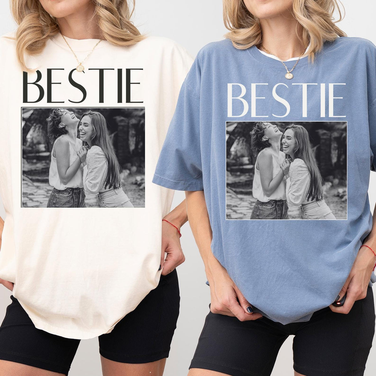 Custom Photo Bestie T-shirt