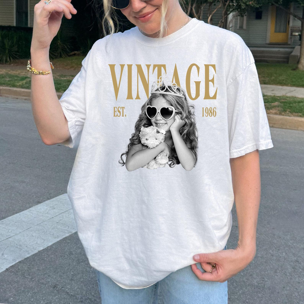 Personalised Vintage Photo And Year Shirt