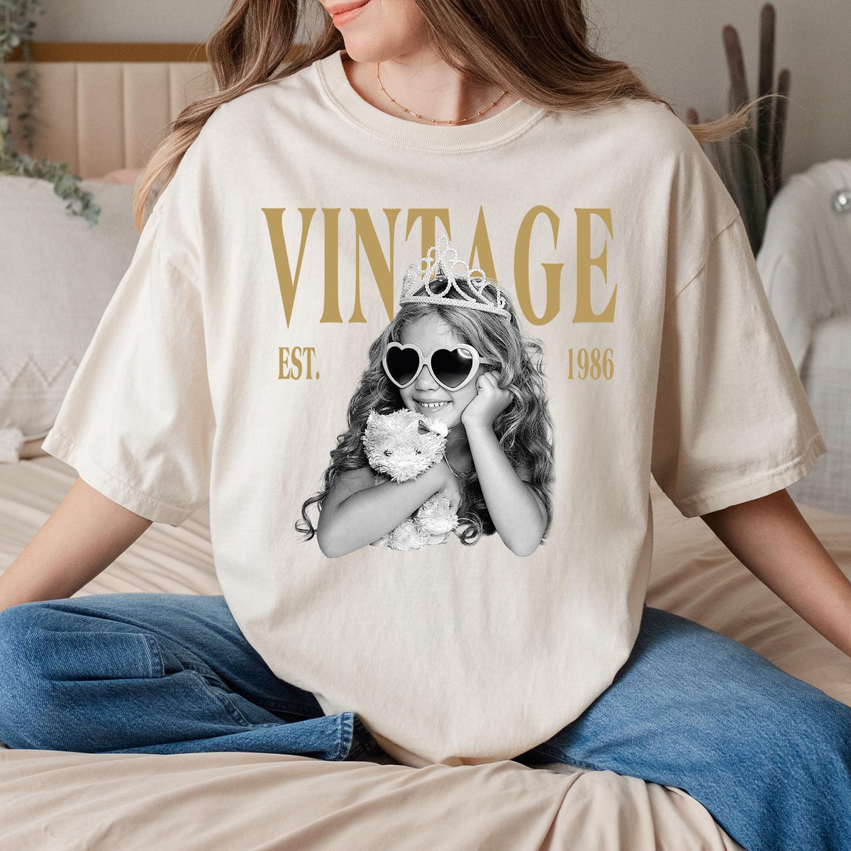 Personalised Vintage Photo And Year Shirt