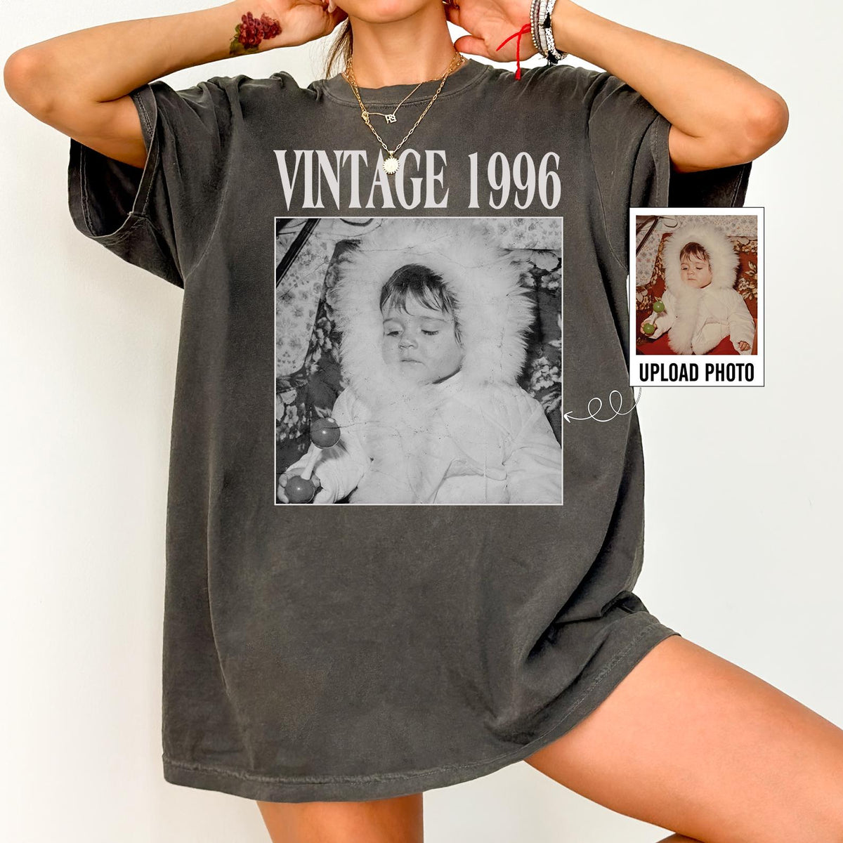 Personalised Vintage Photo And Year Shirt