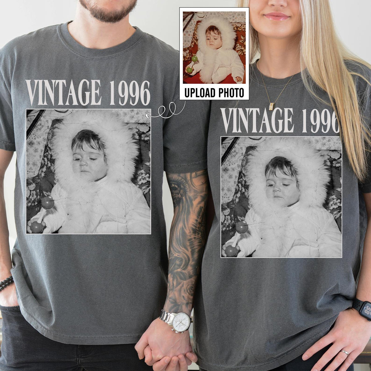 Personalised Vintage Photo And Year Shirt