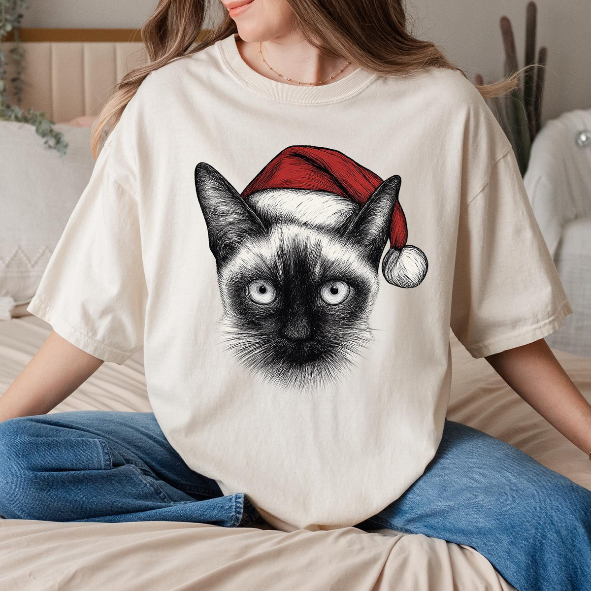 Custom Christmas Pet Face Comfort Color® Shirt