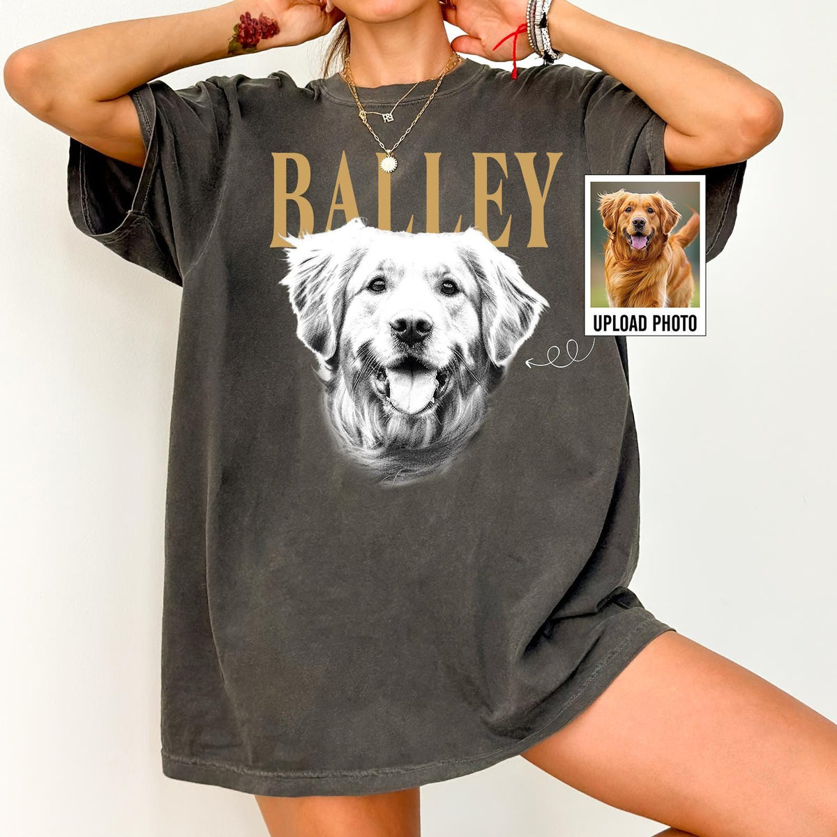 Custom Pet Photo And Name Shirt