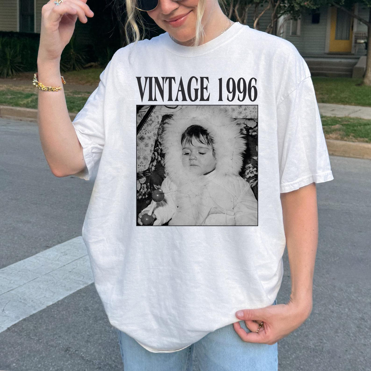Personalised Vintage Photo And Year Shirt