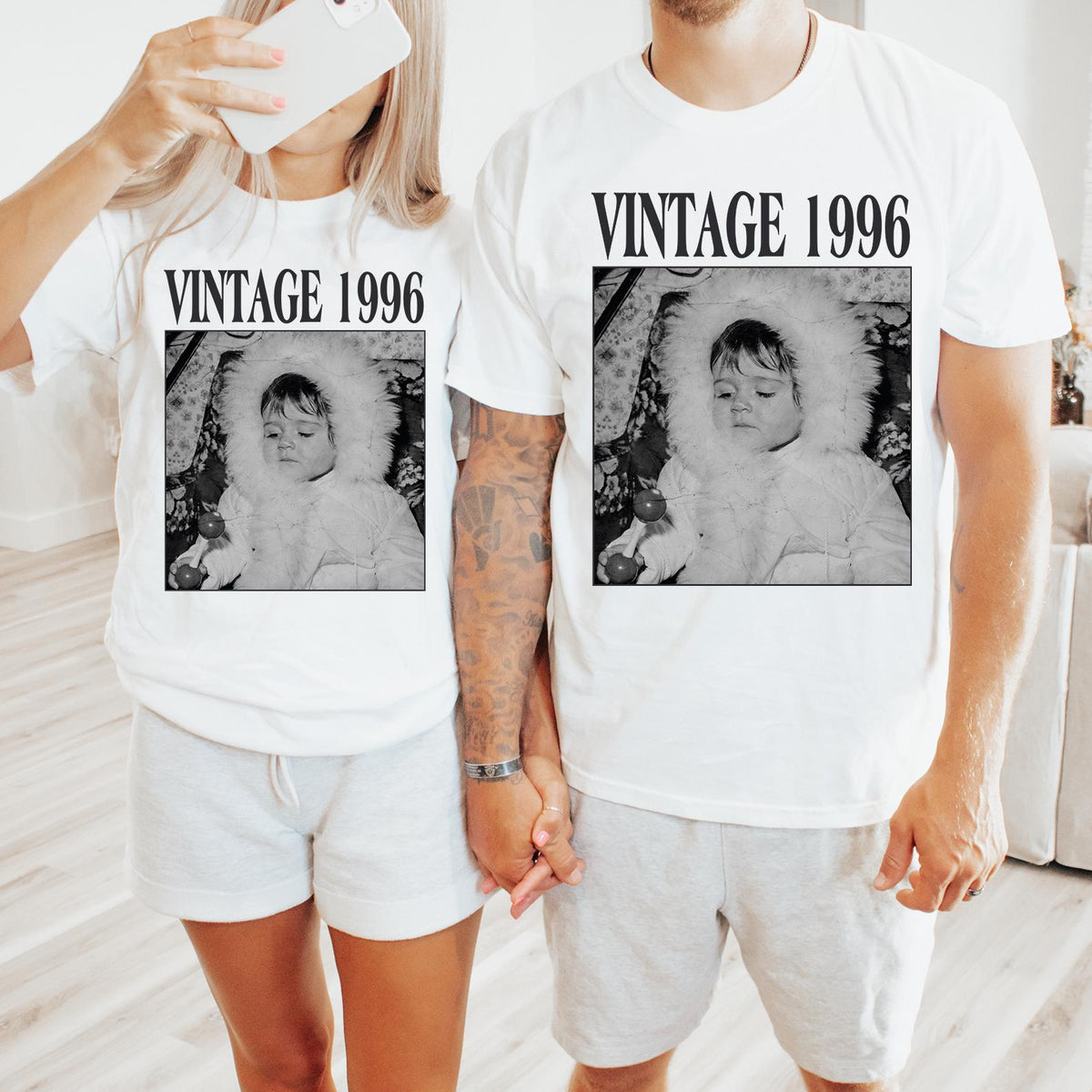 Personalised Vintage Photo And Year Shirt