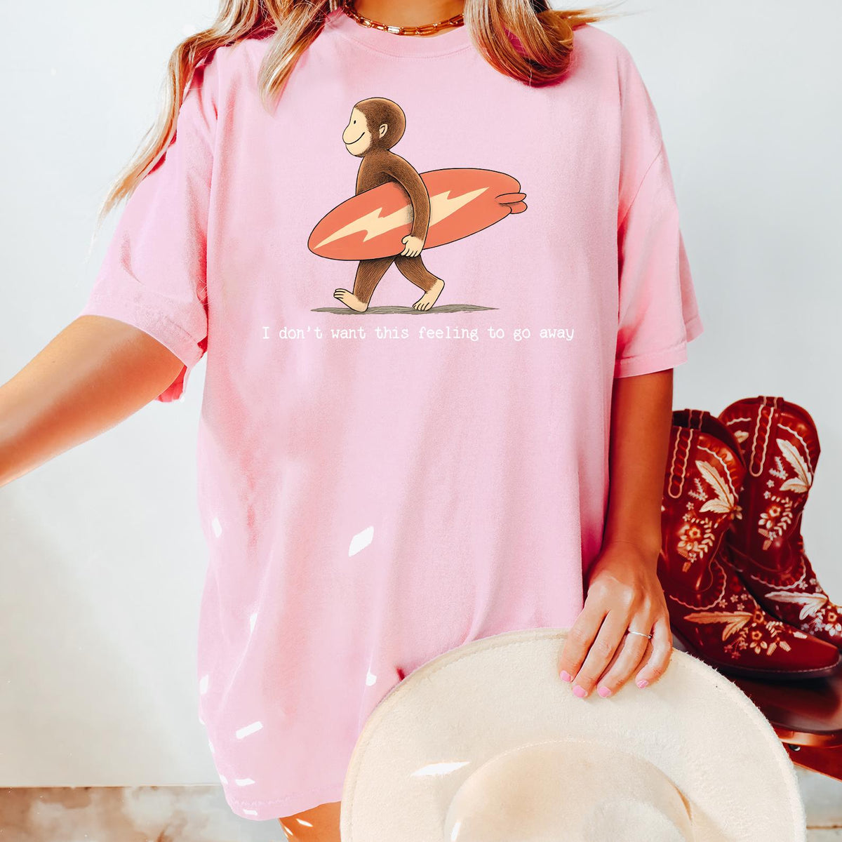 Comfort Colors® Retro Curious George Surfing Shirt