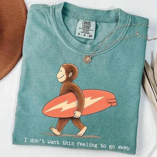Comfort Colors® Retro Curious George Surfing Shirt