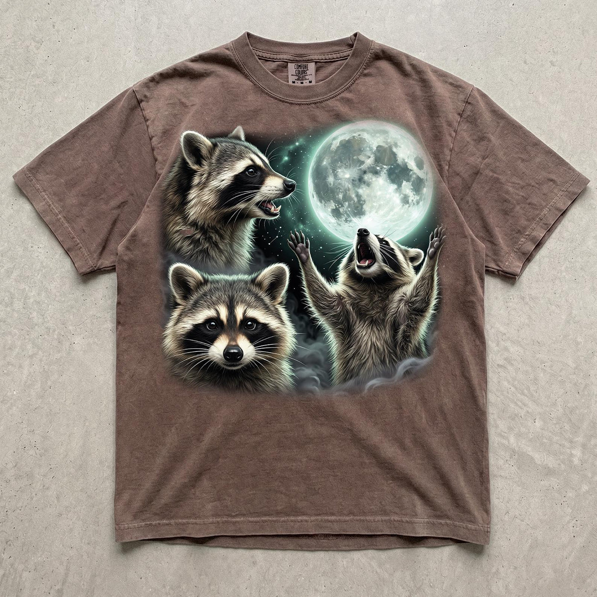 Three Raccoons Retro Graphic T-shirts