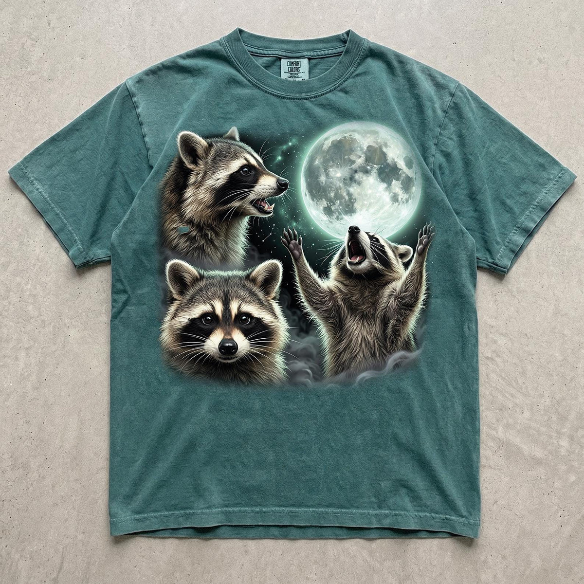 Three Raccoons Retro Graphic T-shirts