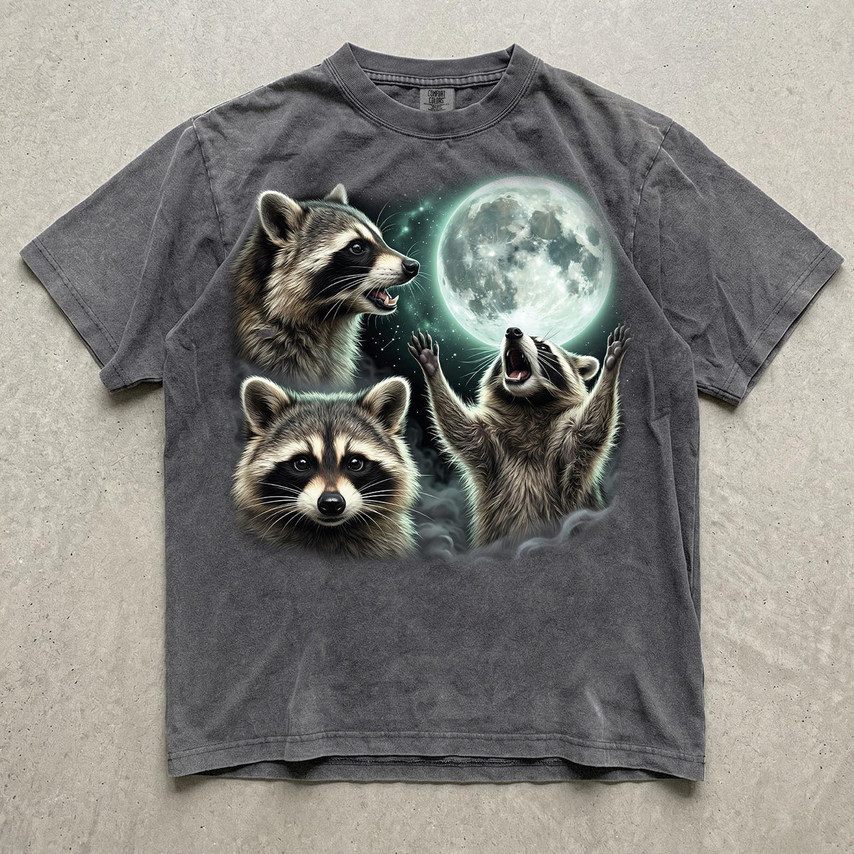 Three Raccoons Retro Graphic T-shirts