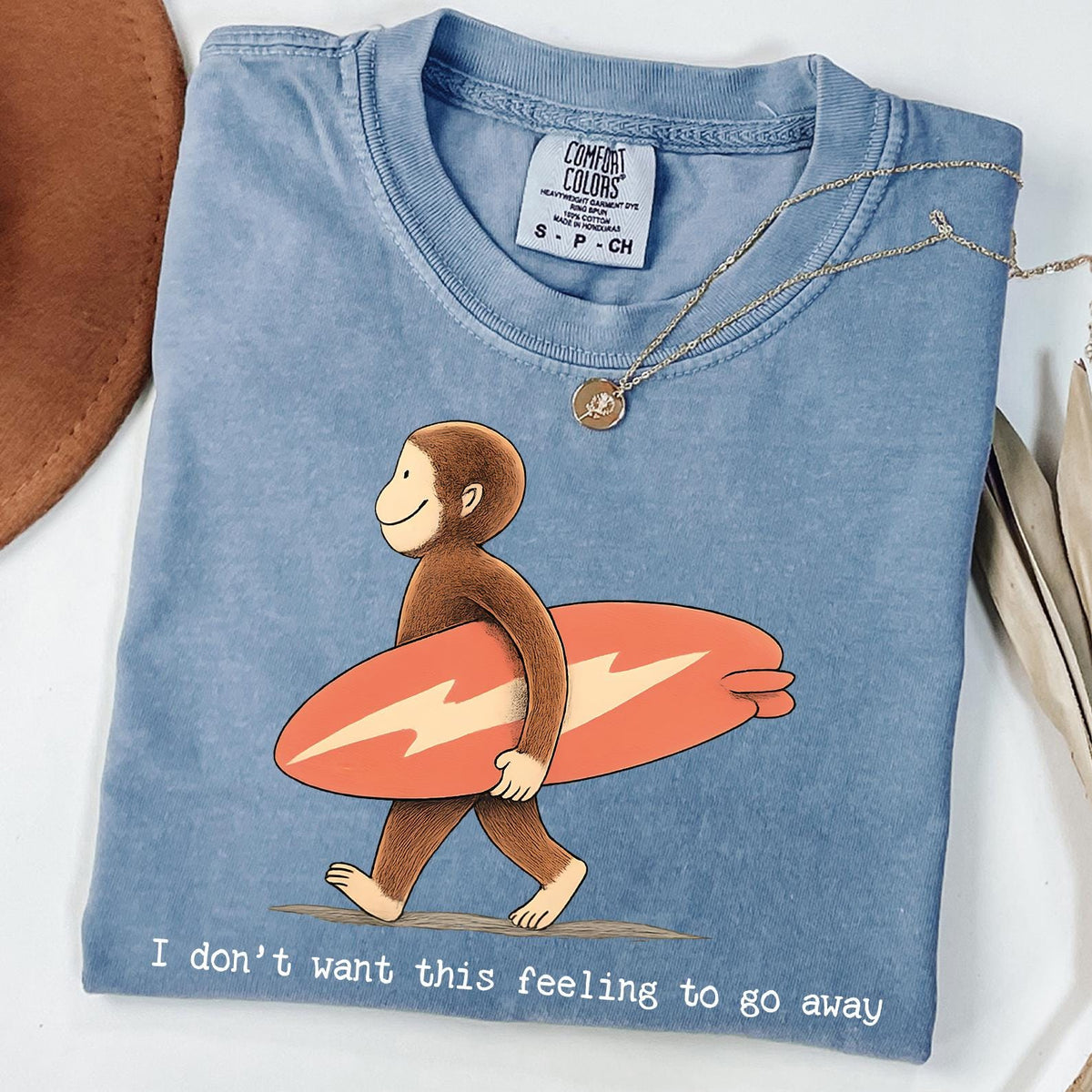Comfort Colors® Retro Curious George Surfing Shirt