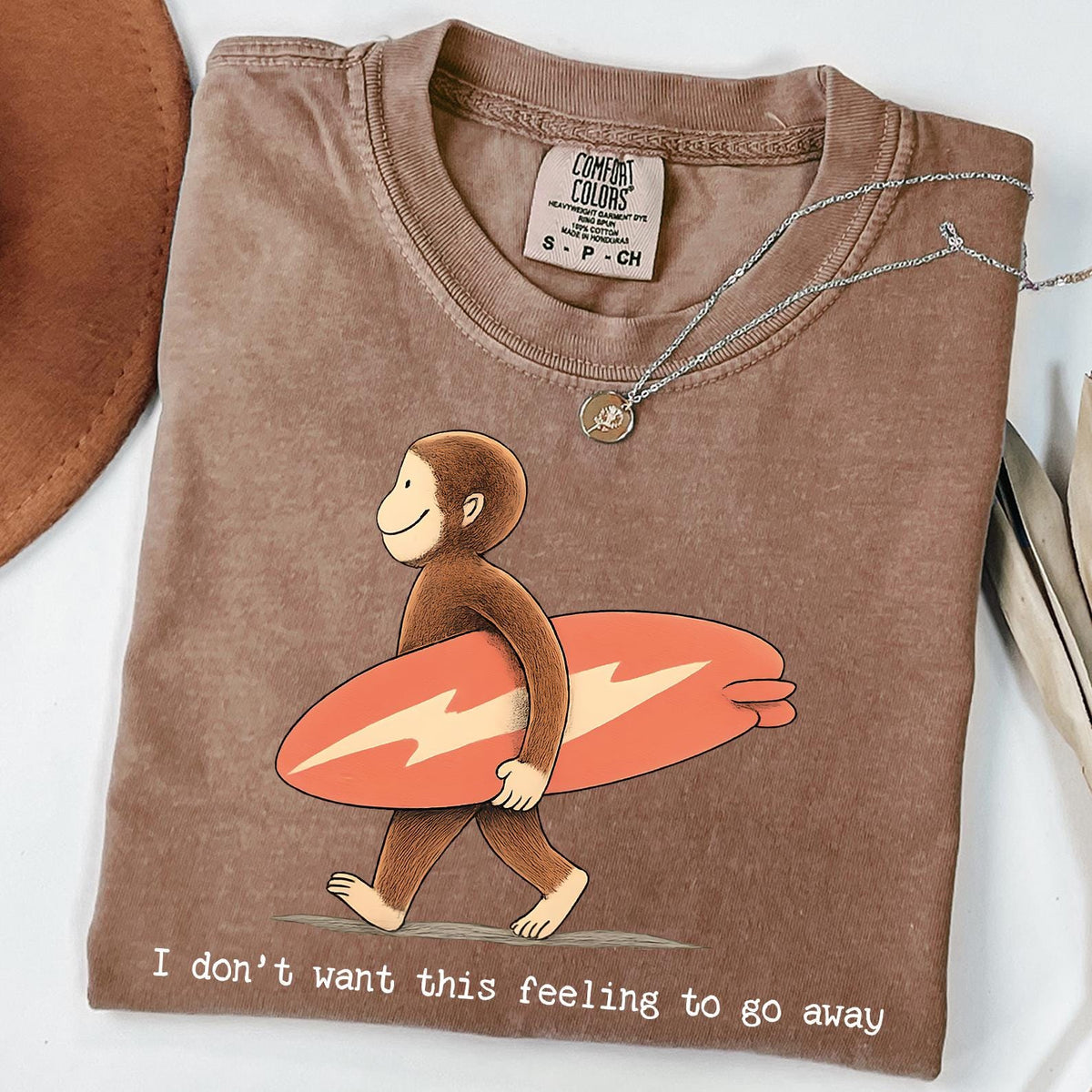 Comfort Colors® Retro Curious George Surfing Shirt