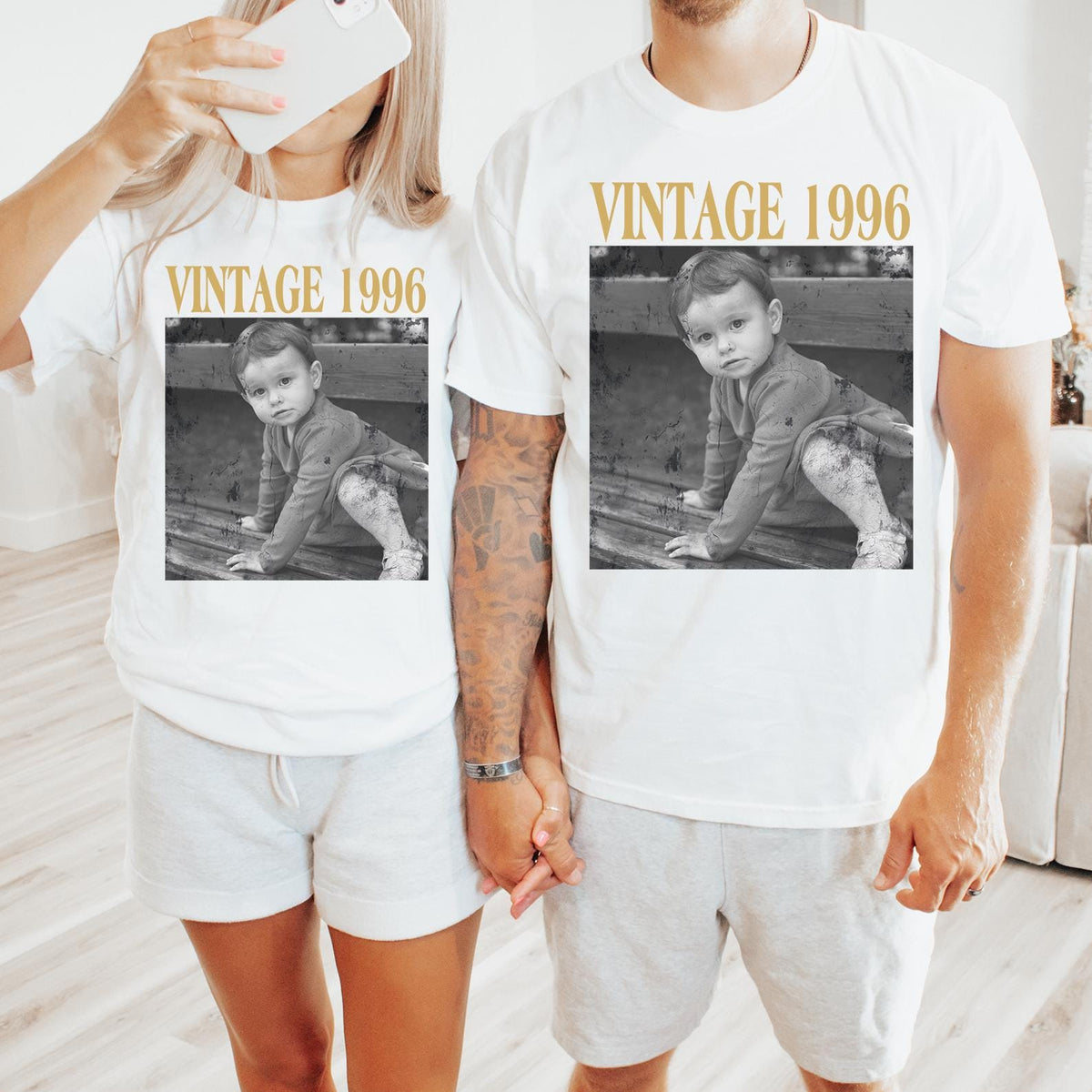Personalized Vintage Photo And Year Shirt