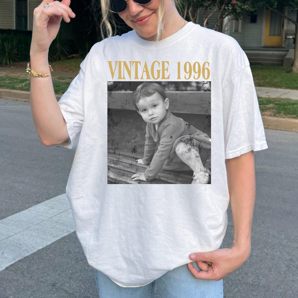 Personalized Vintage Photo And Year Shirt
