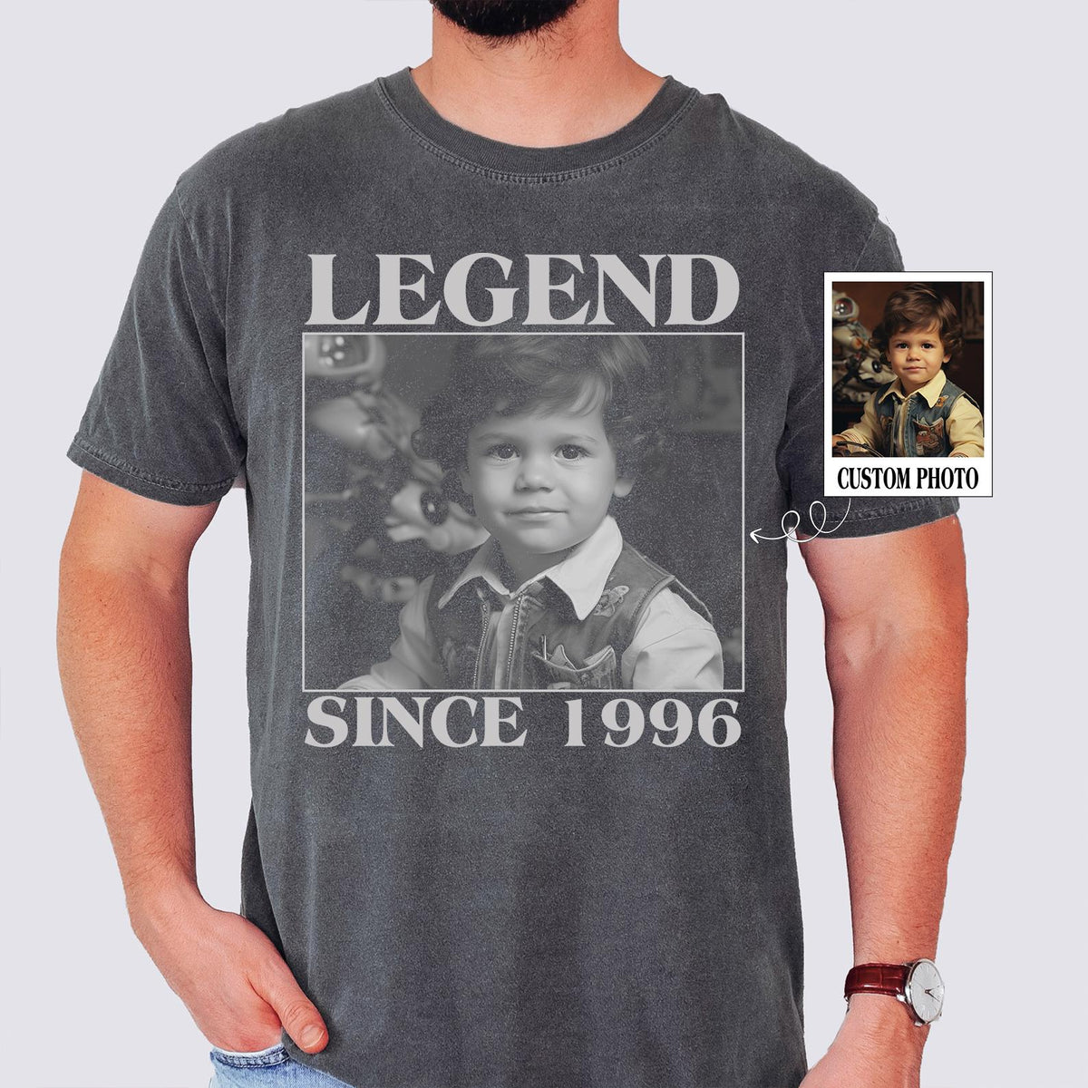 Custom Vintage Photo Birthday Shirt