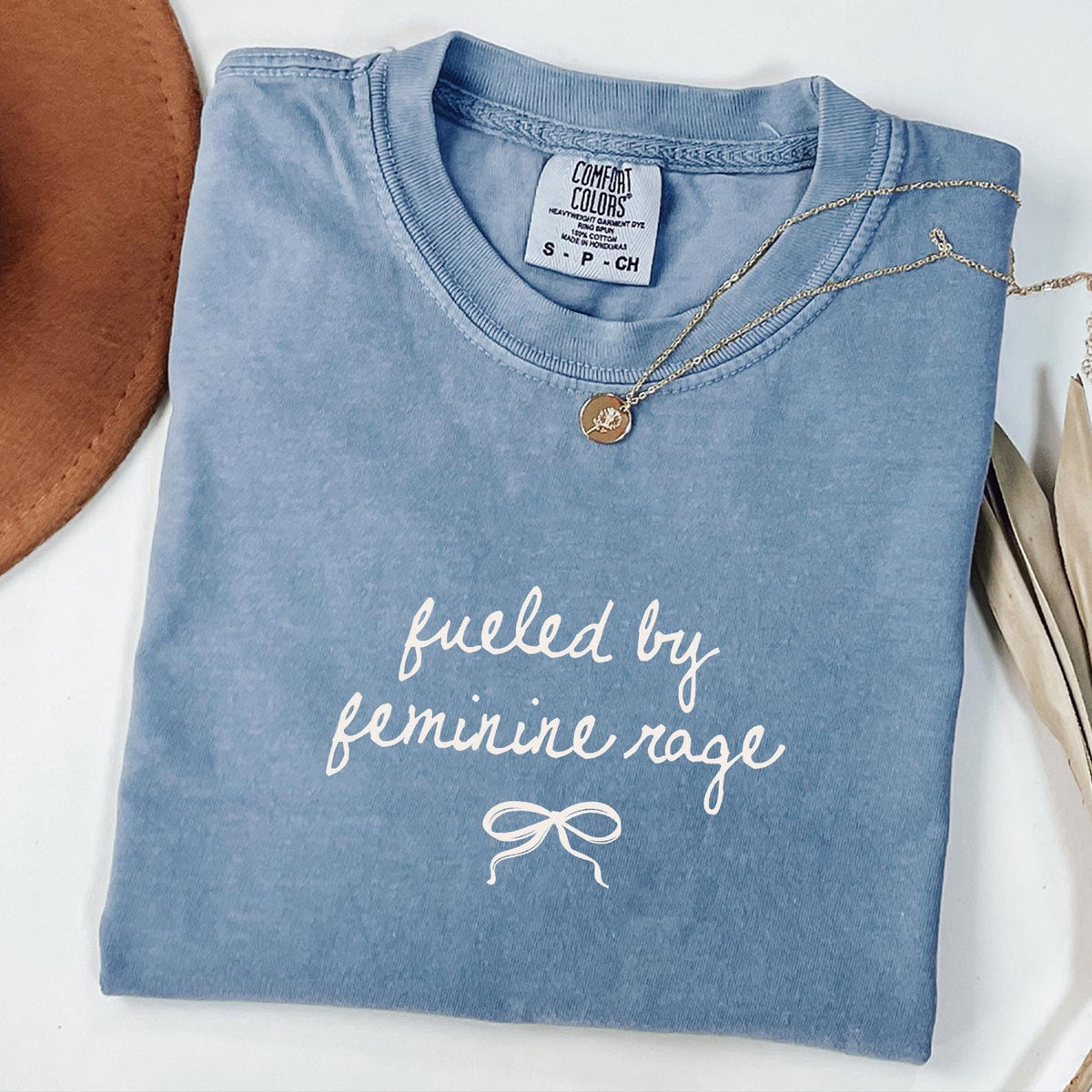 Women's Rights Sweatshirt Comfort Colors®, Fueled By Feminine Rage Tee, Feminist Shirt, Equal Rights T-Shirt, Cute Funny Minimalist T-shirt
