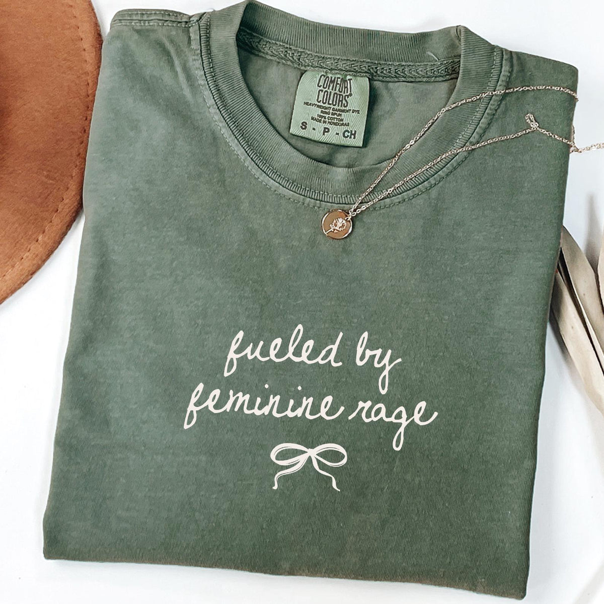 Women's Rights Sweatshirt Comfort Colors®, Fueled By Feminine Rage Tee, Feminist Shirt, Equal Rights T-Shirt, Cute Funny Minimalist T-shirt
