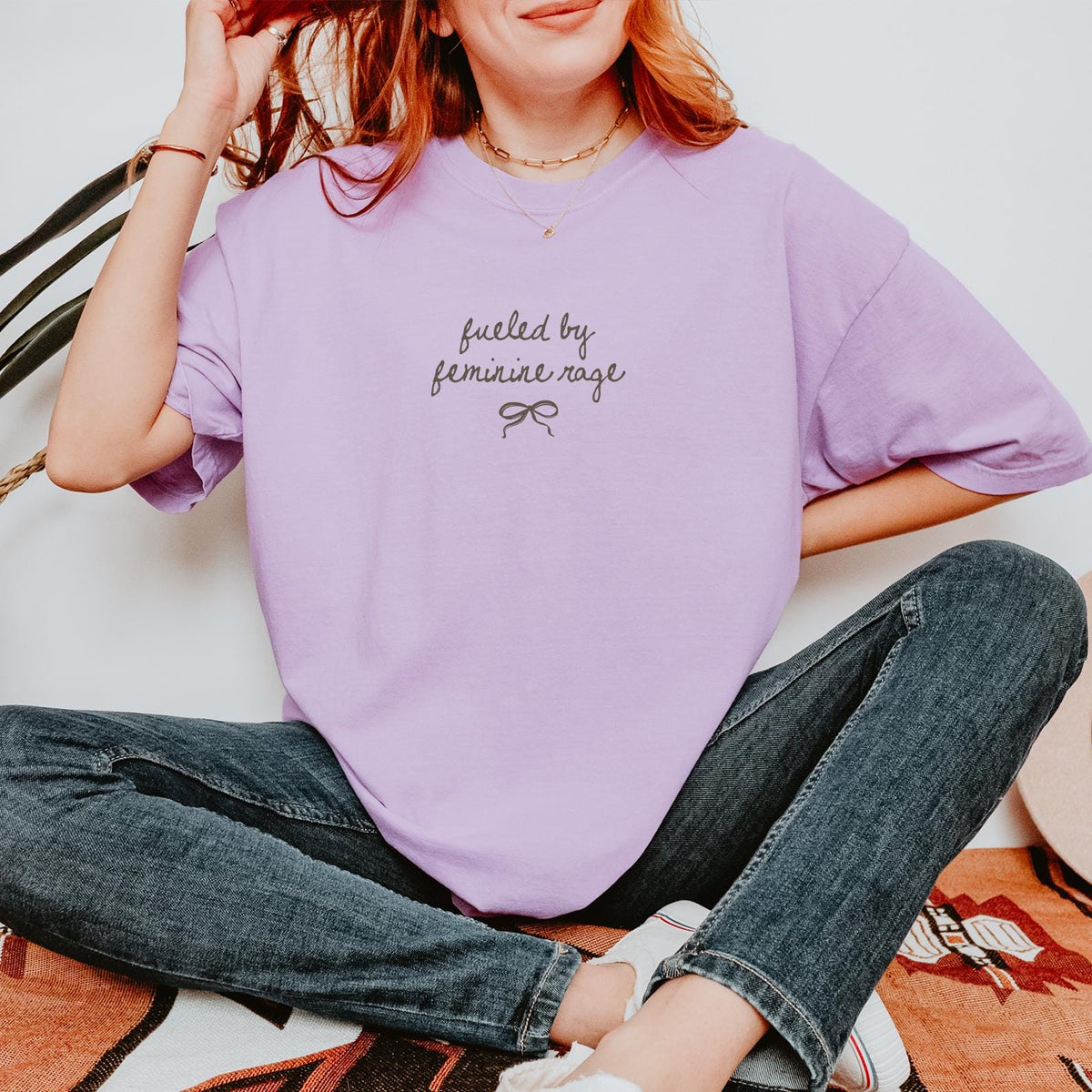 Women's Rights Sweatshirt Comfort Colors®, Fueled By Feminine Rage Tee, Feminist Shirt, Equal Rights T-Shirt, Cute Funny Minimalist T-shirt