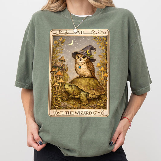 Wizard Frog Tarot Comfort Colors® T-Shirt, Magical Fairycore Mushroom Forest Mystic Shirt, Cottagecore Fantasy Top, Goblincore Witchy Tshirt