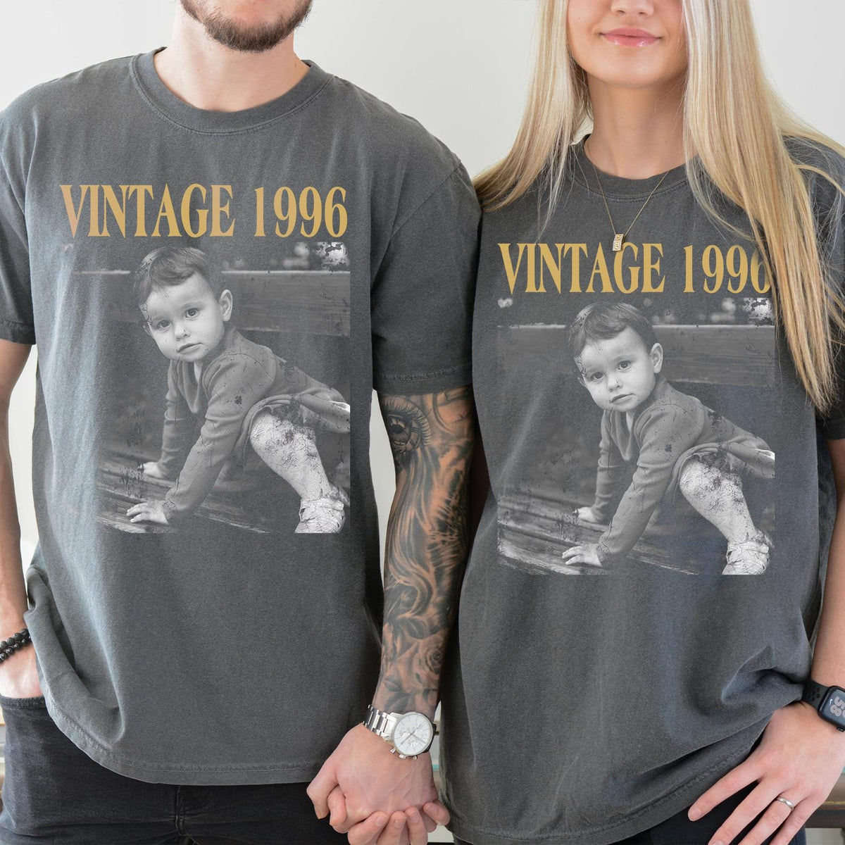 Personalized Vintage Photo And Year Shirt