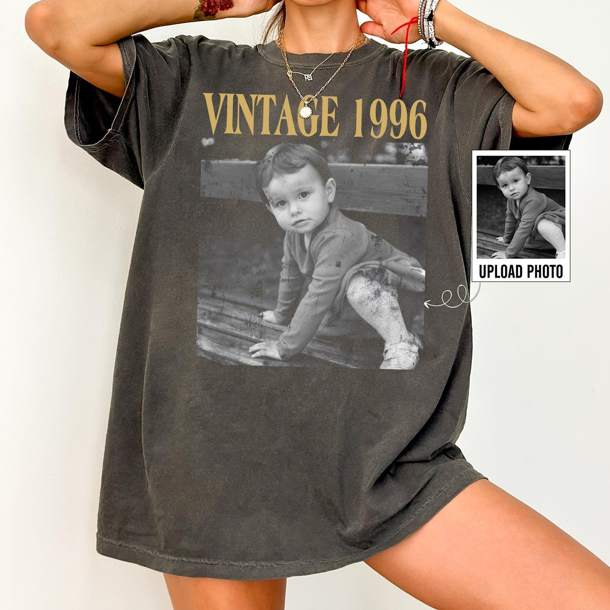Personalized Vintage Photo And Year Shirt