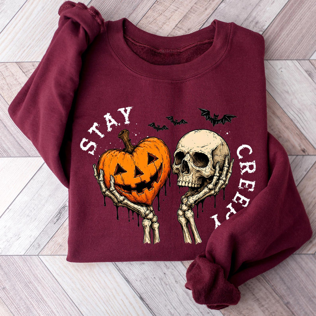 Creepy Sweatshirt, Womens Halloween Sweatshirt, Cute Skeleton Hands Tee, Funny Halloween Outfit, Skull Tee, Spooky Season Tee, Halloween Tee