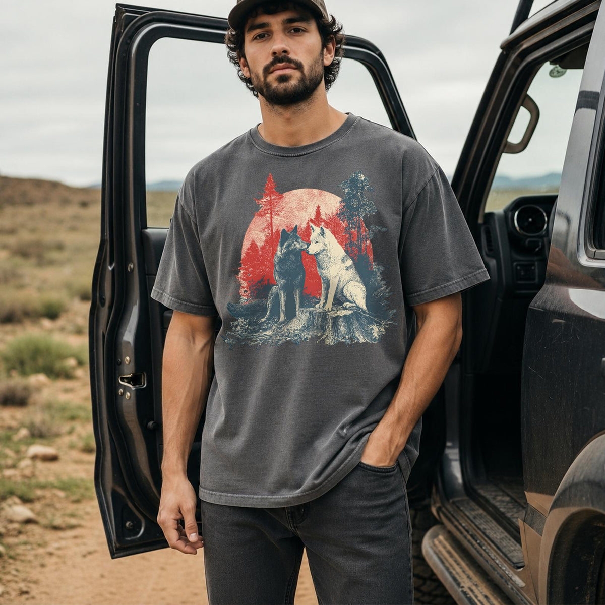 Vintage Wolf Thunder Storm 90s Graphic Tee