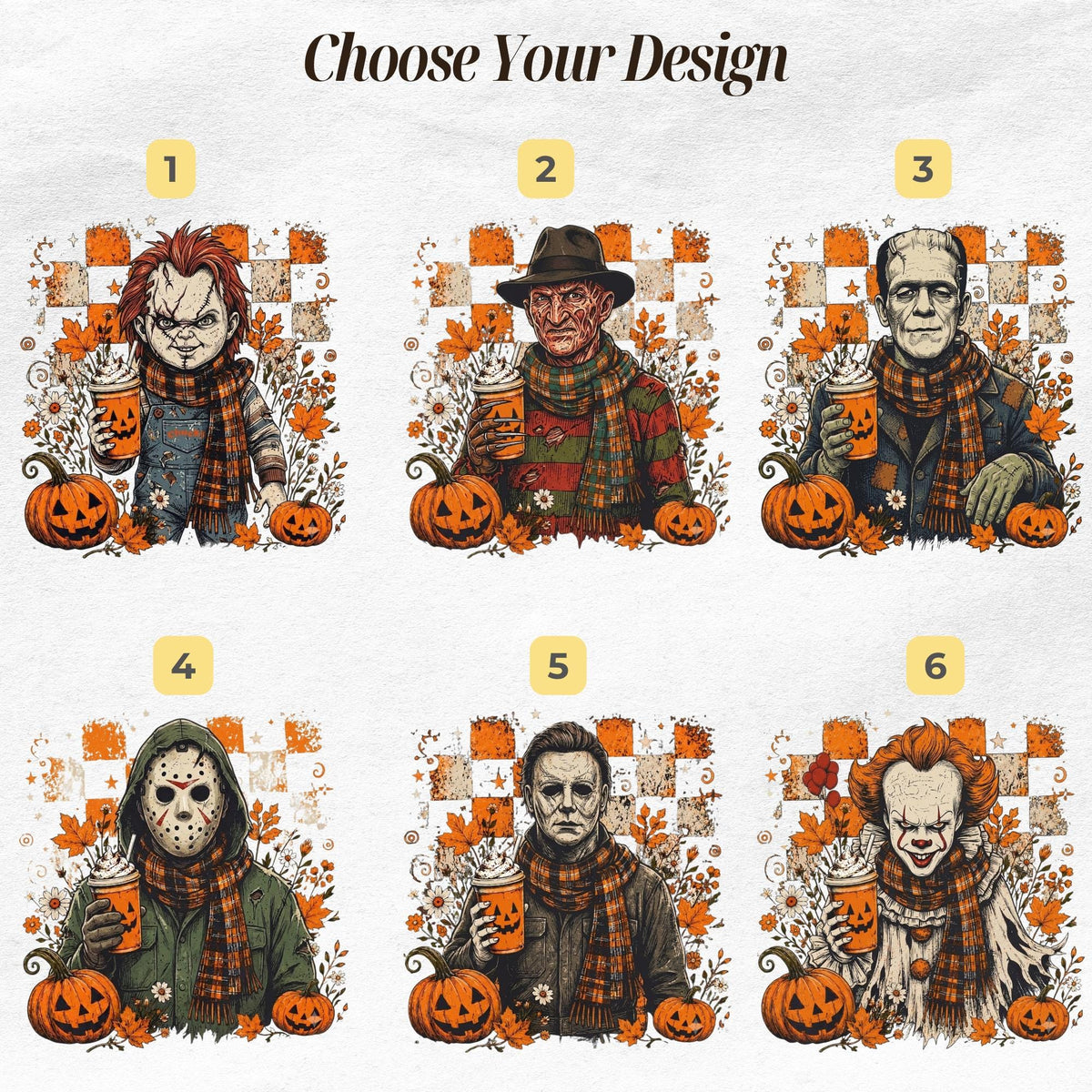 Classic Halloween Horror Characters Comfort Colors Tee