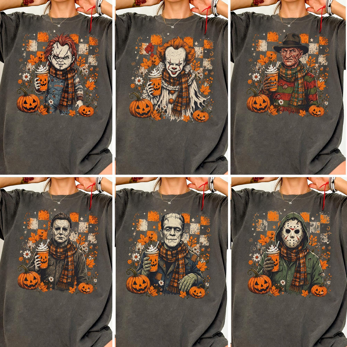 Classic Halloween Horror Characters Comfort Colors Tee