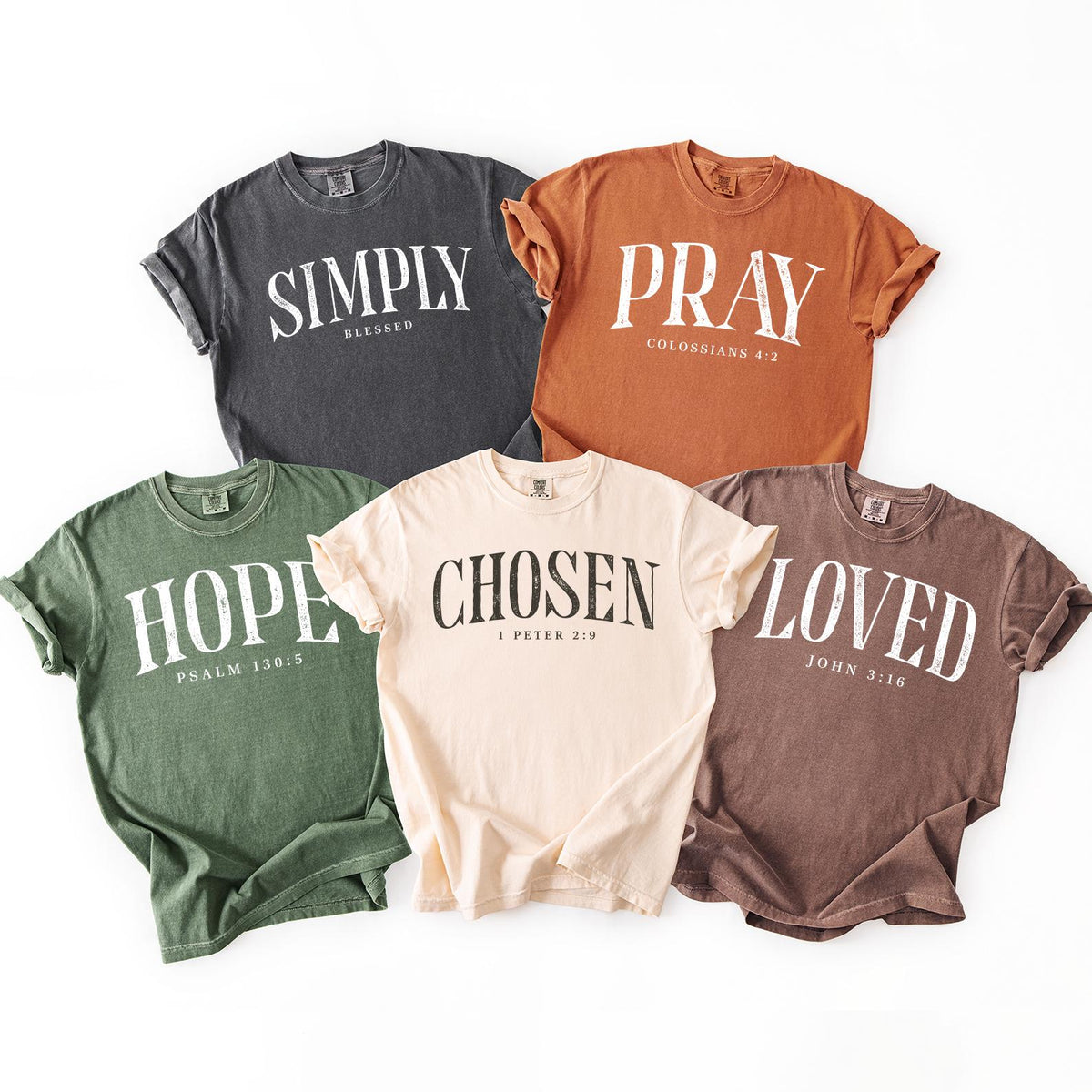 Believe Grace Faith Chosen Christian Shirts, Comfort Colors® Faith Based T-shirt, Retro Bible Verse Graphic T-Shirt for Women, Jesus T-shirt