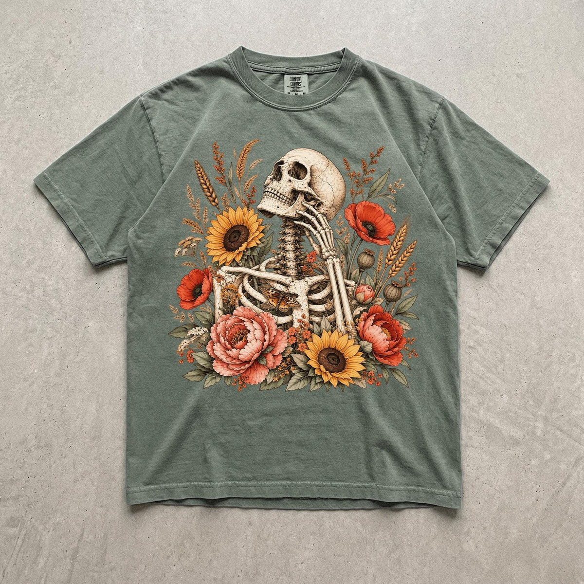 Dark Botanical Skeleton Shirt