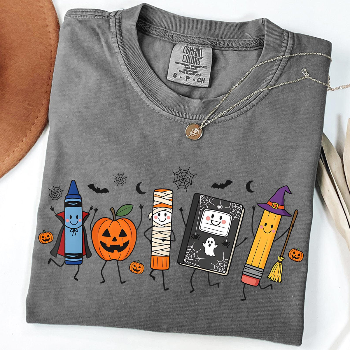 Halloween Crayon Teacher Shirt, Spooky Teacher Tee, Cute Classroom Shirt, Teacher Halloween Gift, School Tees, Fall Teacher, Comfort Colors®