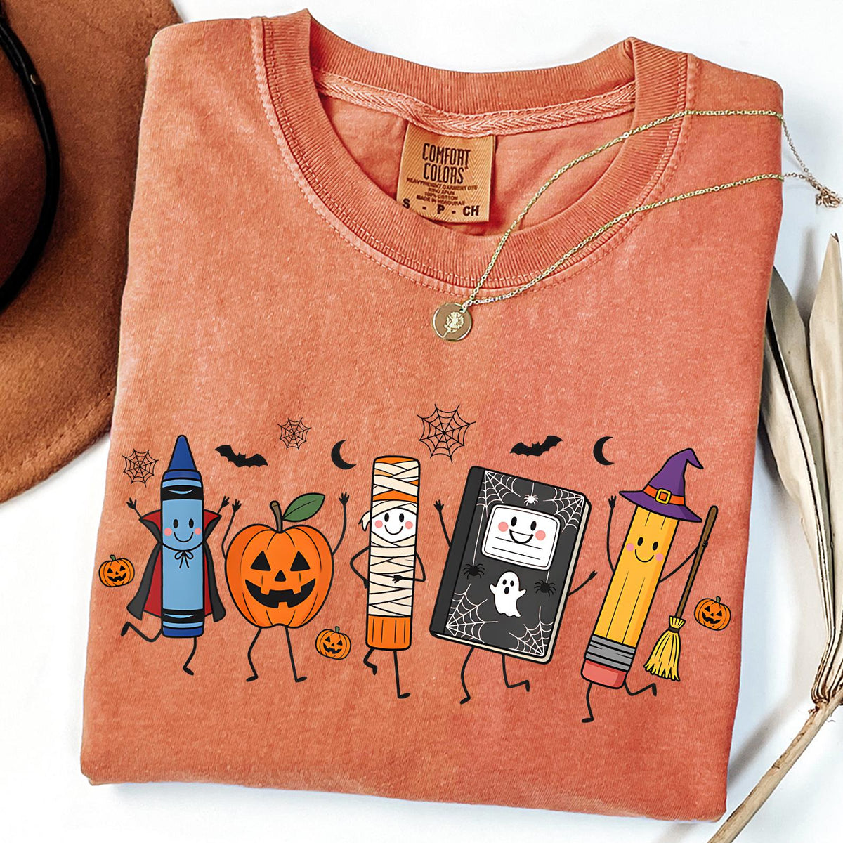 Halloween Crayon Teacher Shirt, Spooky Teacher Tee, Cute Classroom Shirt, Teacher Halloween Gift, School Tees, Fall Teacher, Comfort Colors®