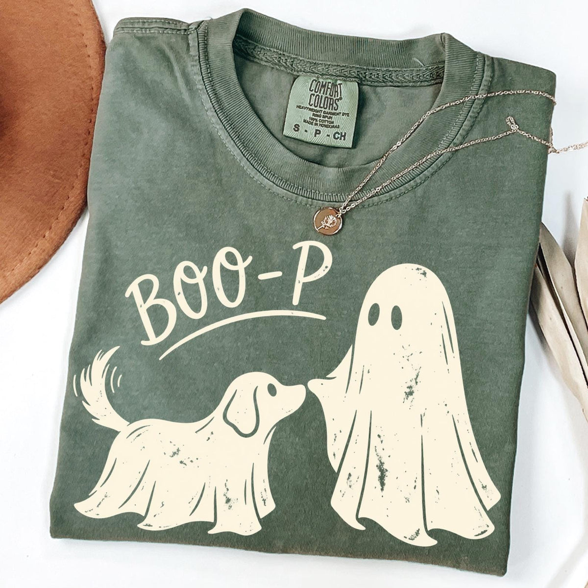 Boo-p Dog Comfort Colors® T-Shirt, Funny Halloween Dog Mom T-shirt, Funny Halloween Dog Mom T-shirt, Spooky Season, Pet Owner Halloween Gift