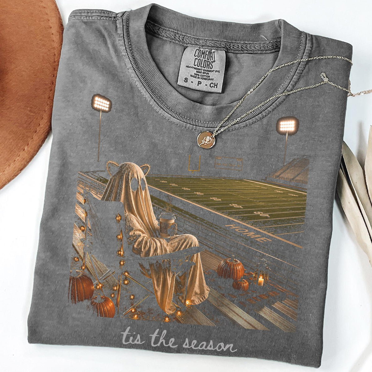 Football Ghost Shirt, Tis The Season Tee, Halloween Football Shirt, Fall Game Day Tee, Football Fan Gift, Spooky Season Shirt,Comfort Color®